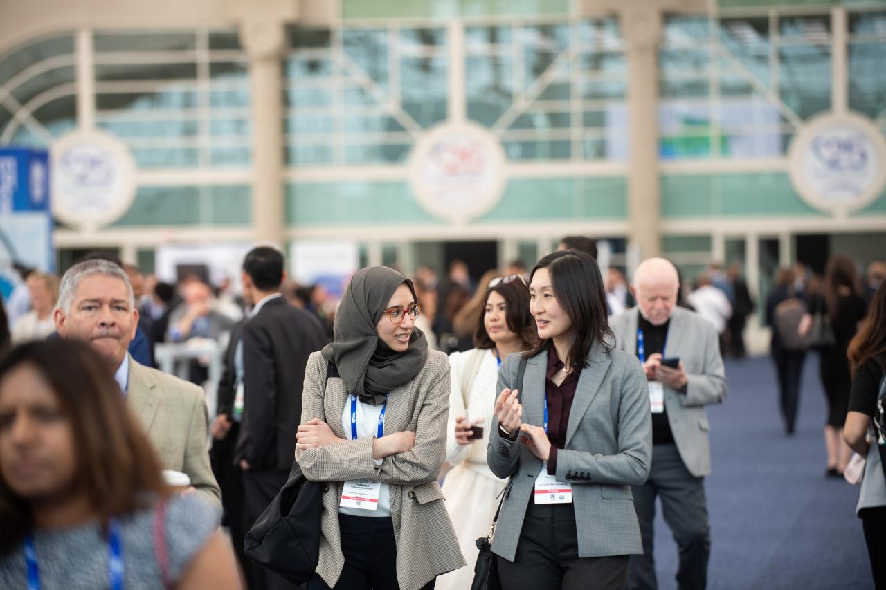 Smiling attendees
